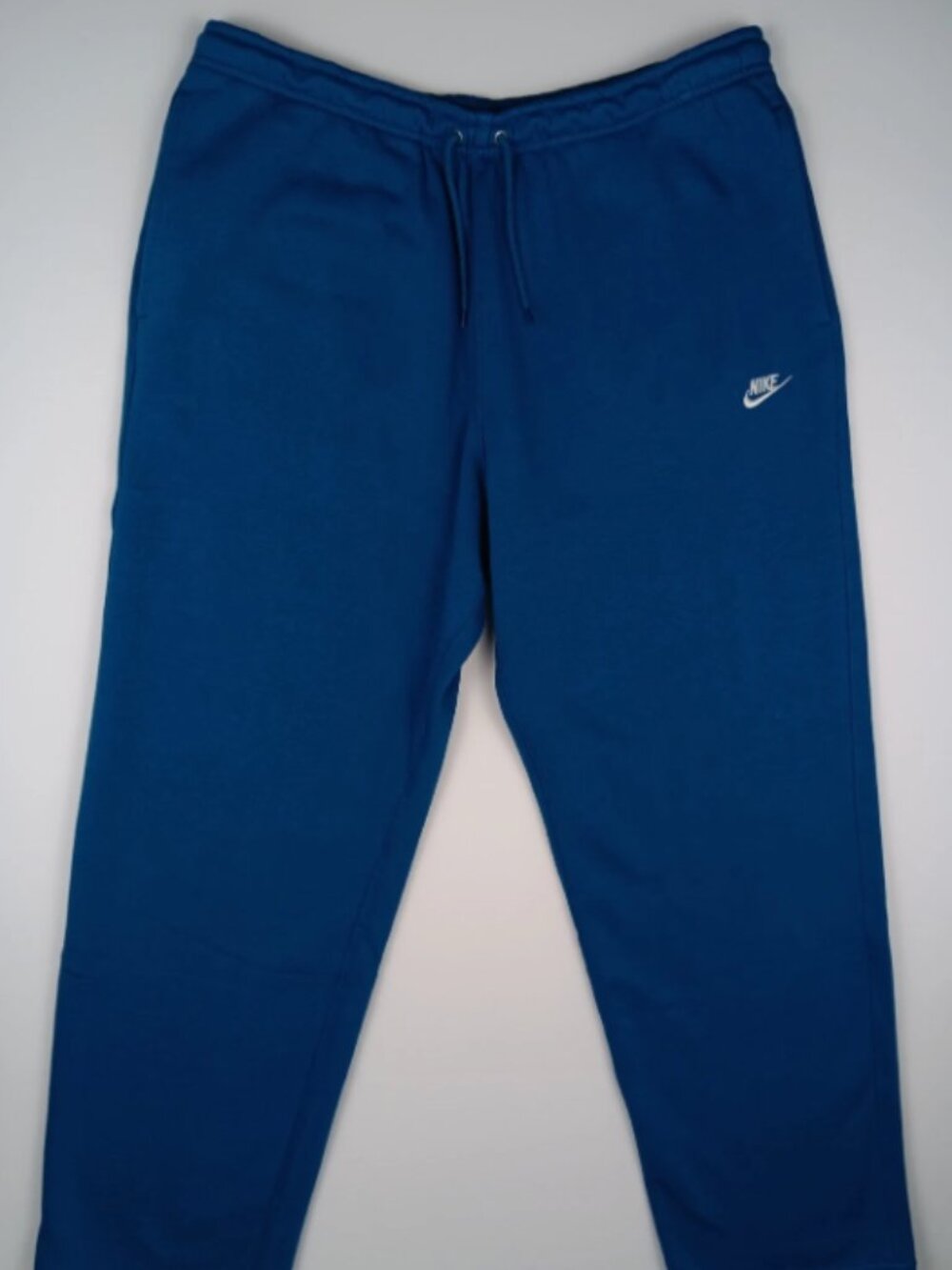 Nike Men's Club Open-Hem Fleece Pants Teal Blue White Logo FN3730-301 SIZE XL